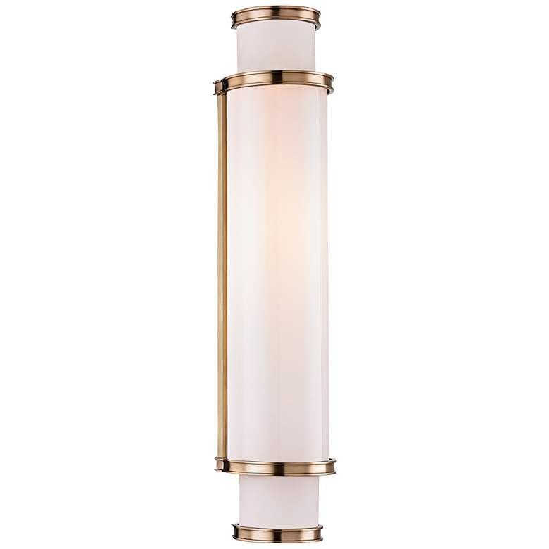 Image 1 Hudson Valley Malcolm 18" High Aged Brass LED Wall Sconce
