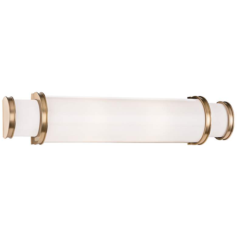 Image 2 Hudson Valley Malcolm 18" High Aged Brass LED Wall Sconce more views