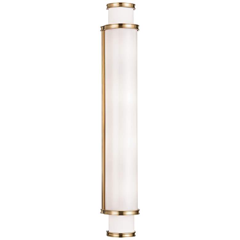 Image 1 Hudson Valley Malcolm 30 inch High Aged Brass LED Wall Sconce