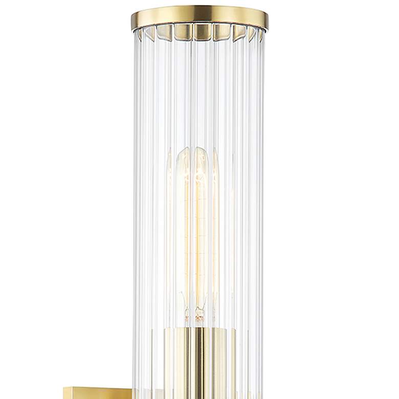 Image 3 Hudson Valley Malone 13 1/2" High Aged Brass Wall Sconce more views