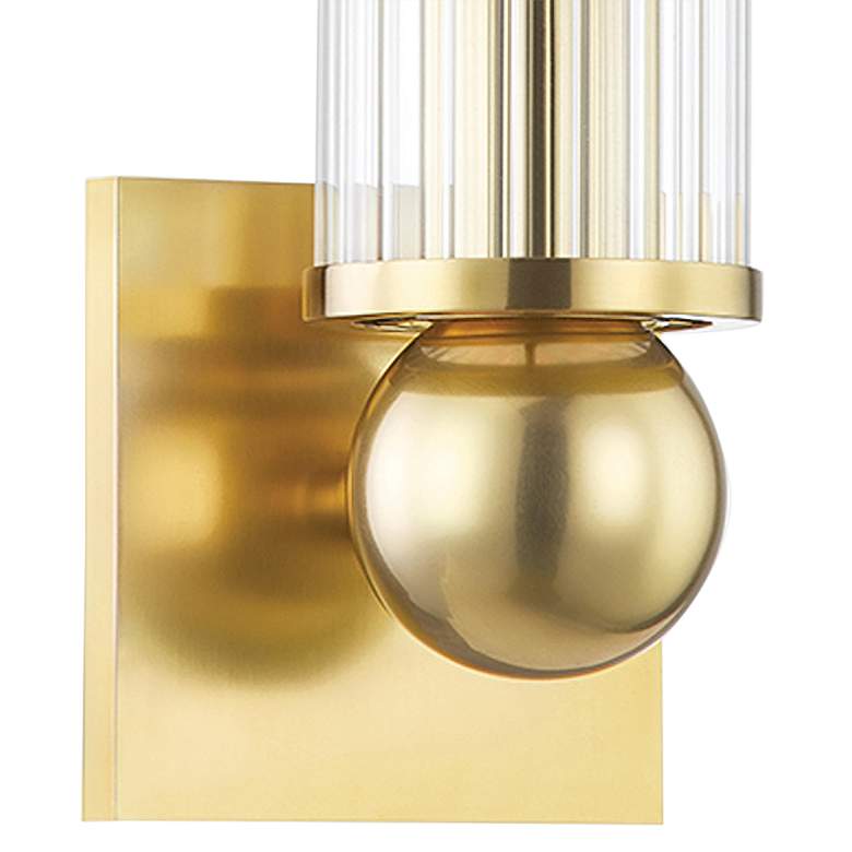 Image 4 Hudson Valley Malone 13 1/2" High Aged Brass Wall Sconce more views