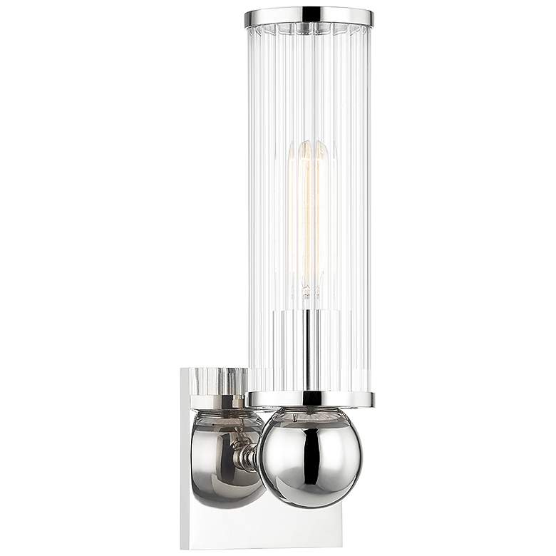 Image 2 Hudson Valley Malone 13 1/2"H Polished Nickel Wall Sconce