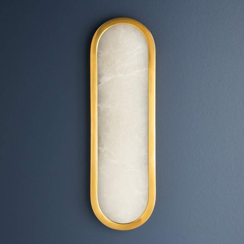 Image 1 Hudson Valley Manhasset 18" High Aged Brass LED Wall Sconce