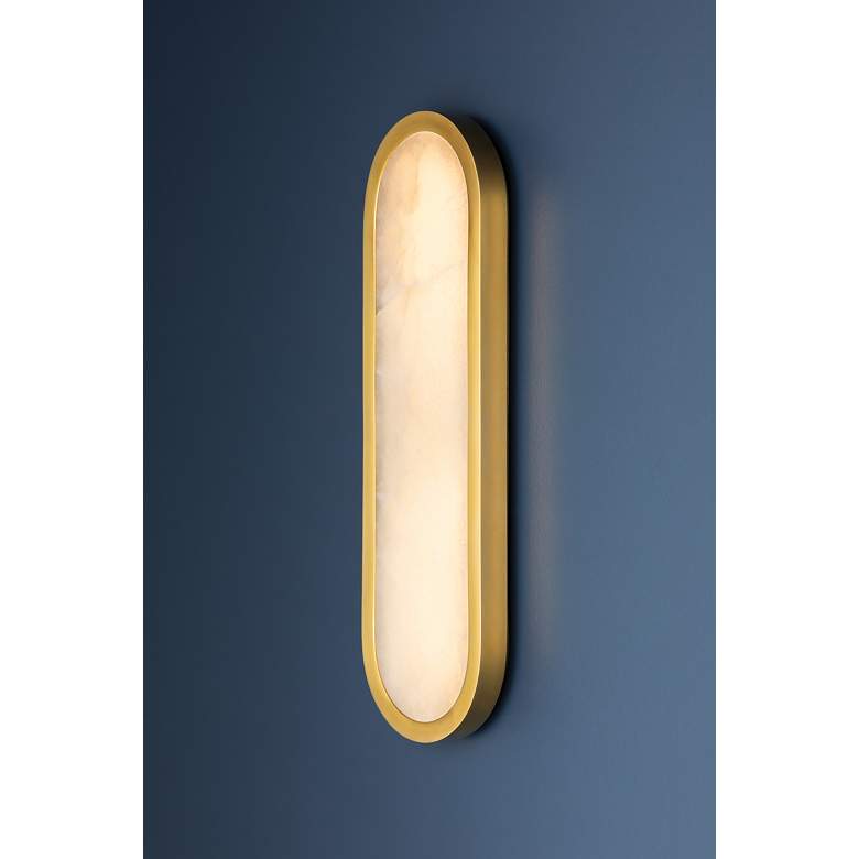 Image 5 Hudson Valley Manhasset 18" High Aged Brass LED Wall Sconce more views
