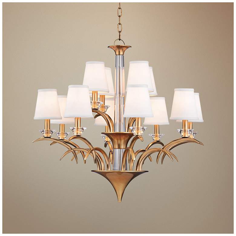 Image 1 Hudson Valley Marcellus 32 1/2 inch Wide Aged Brass Chandelier