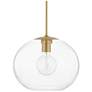 Hudson Valley Margot 16" Wide Aged Brass and Clear Glass Pendant