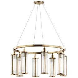 Hudson Valley Marley 30&quot; Wide Aged Brass 8-Light Pendant