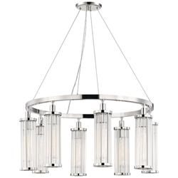 Hudson Valley Marley 30&quot;W Polished Nickel 8-Light Chandelier