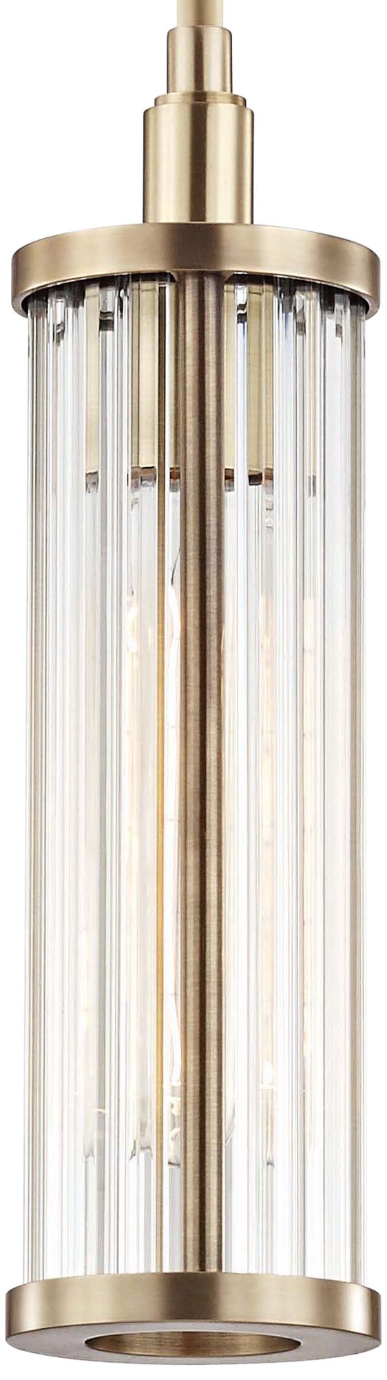 Image 3 Hudson Valley Marley 4" Wide Aged Brass Mini Pendant more views