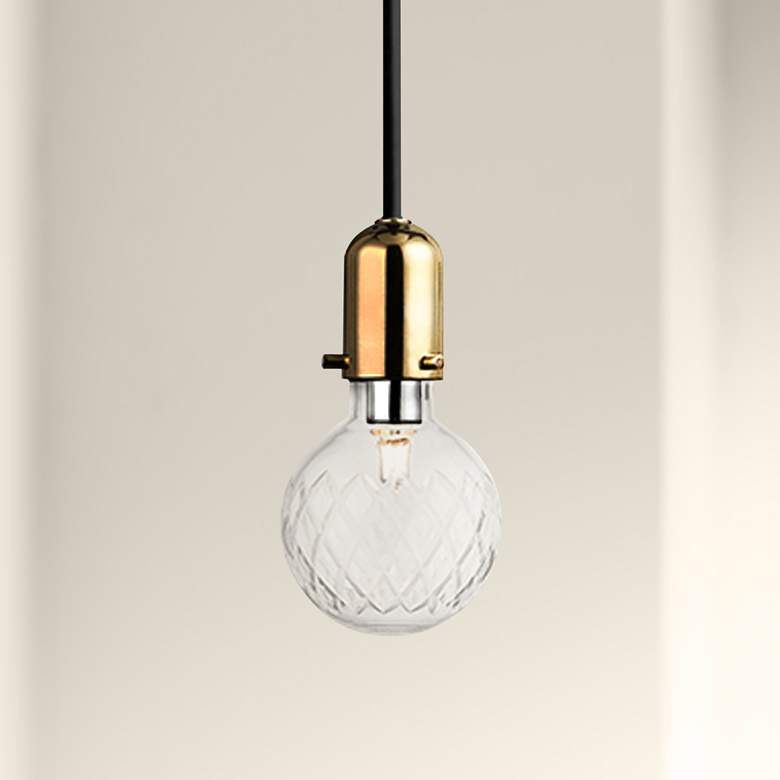 Image 1 Hudson Valley Marlow 3 1/2"W Brass Mini Pendant