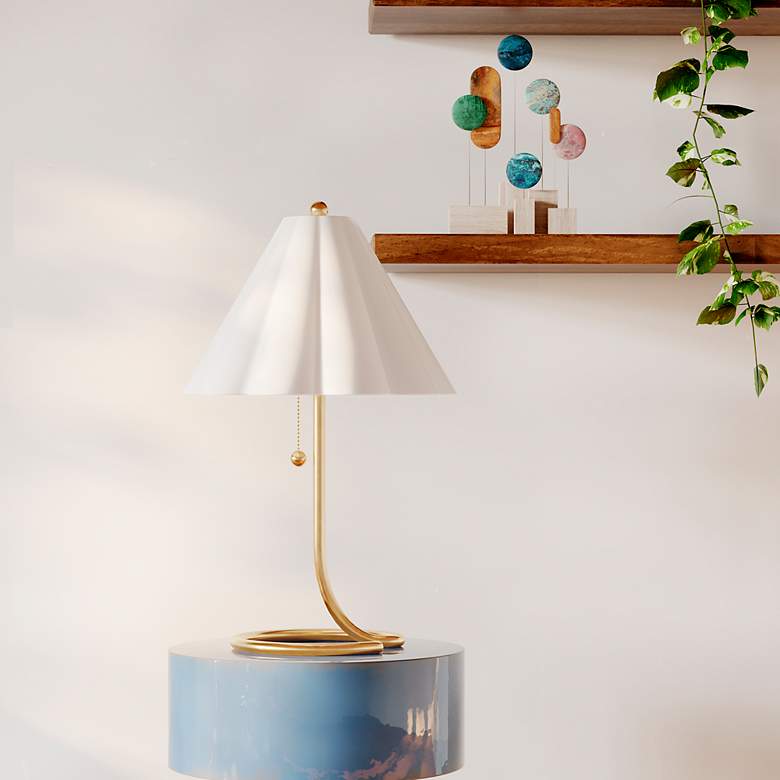 Image 5 Hudson Valley Martha 22 3/4" High Contempory Brass Table Lamp more views