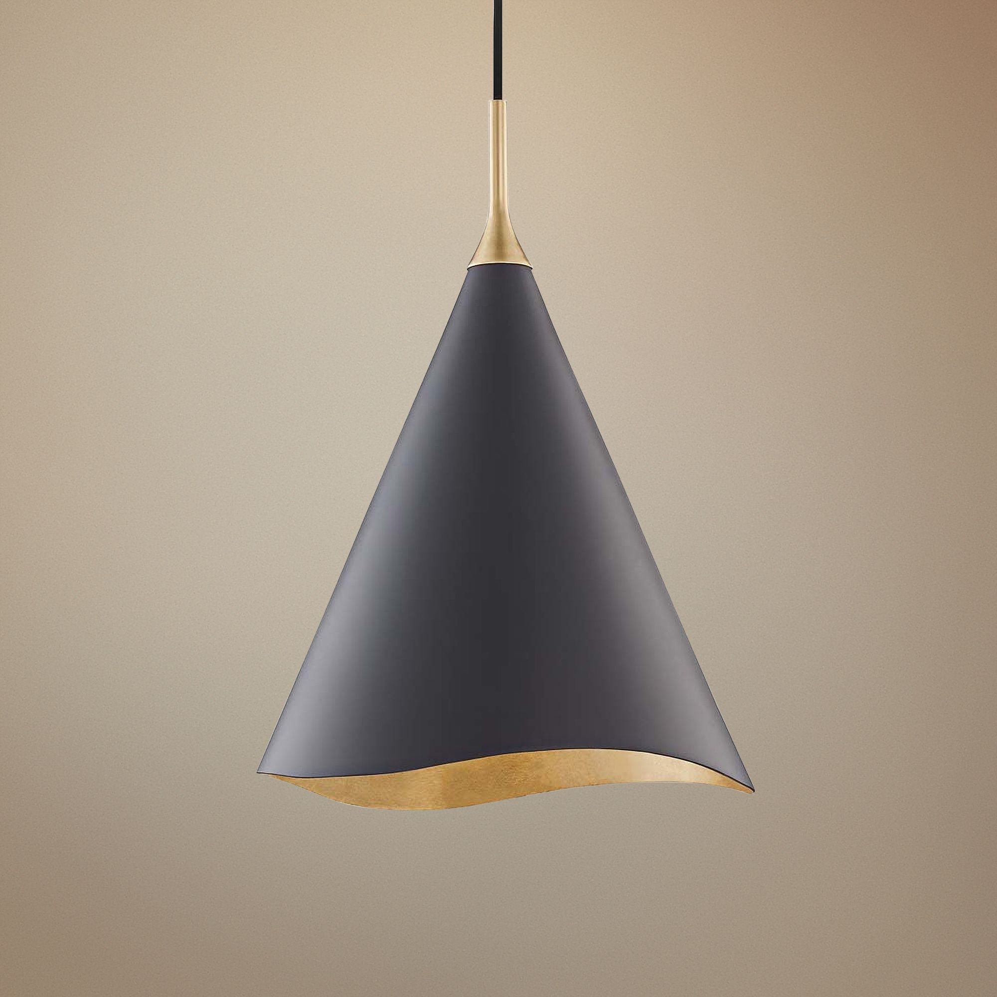 gold cone pendant light