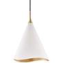 2_Hudson Valley Martini 13" Wide Gold Leaf and White Pendant Light