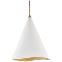 Hudson Valley Martini 18" Wide White Cone Pendant Light