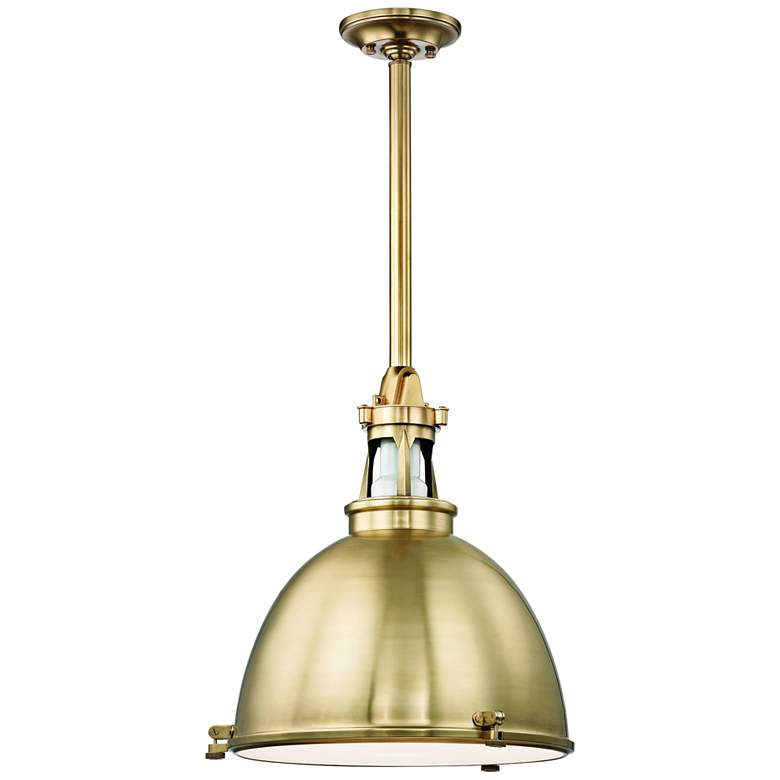 Image 2 Hudson Valley Massena 19 1/2" Wide Aged Brass Pendant Light