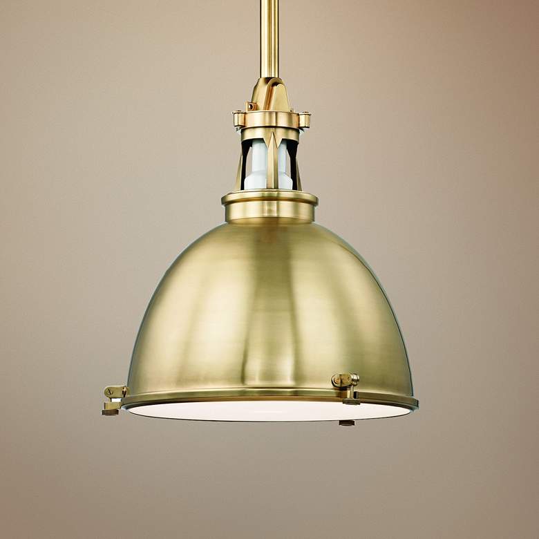 Image 1 Hudson Valley Massena 19 1/2" Wide Aged Brass Pendant Light