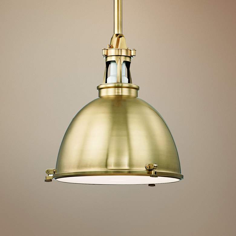 Image 1 Hudson Valley Massena 19 1/2 inch Wide Aged Brass Pendant Light