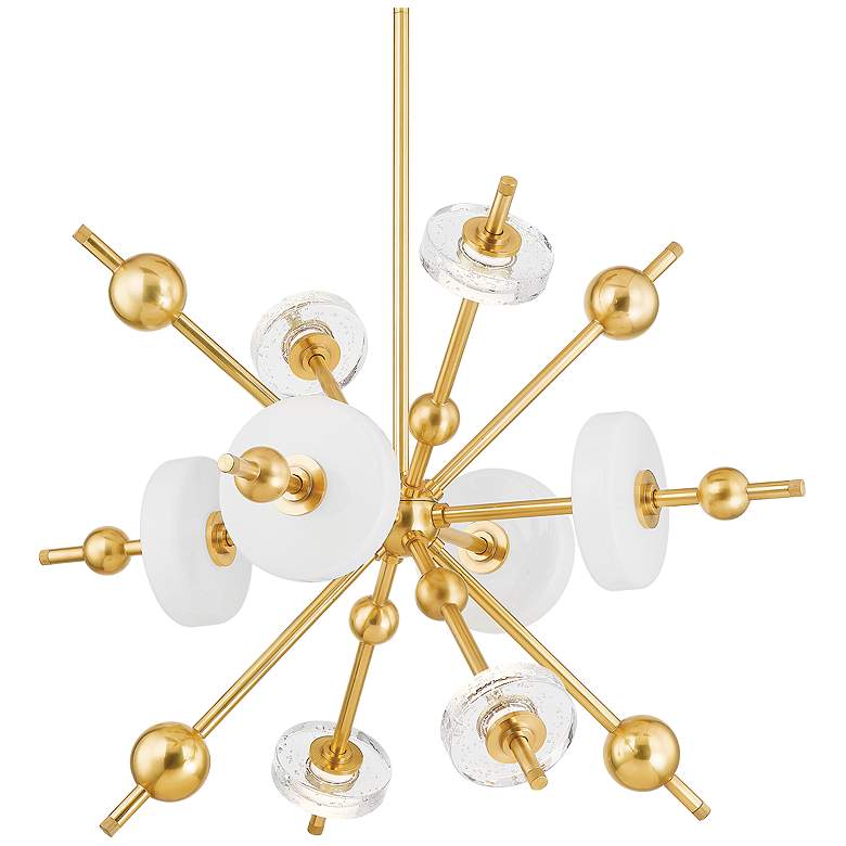 Image 1 Hudson Valley Maynard 32" 8 Lt. Aged Brass Chandelier