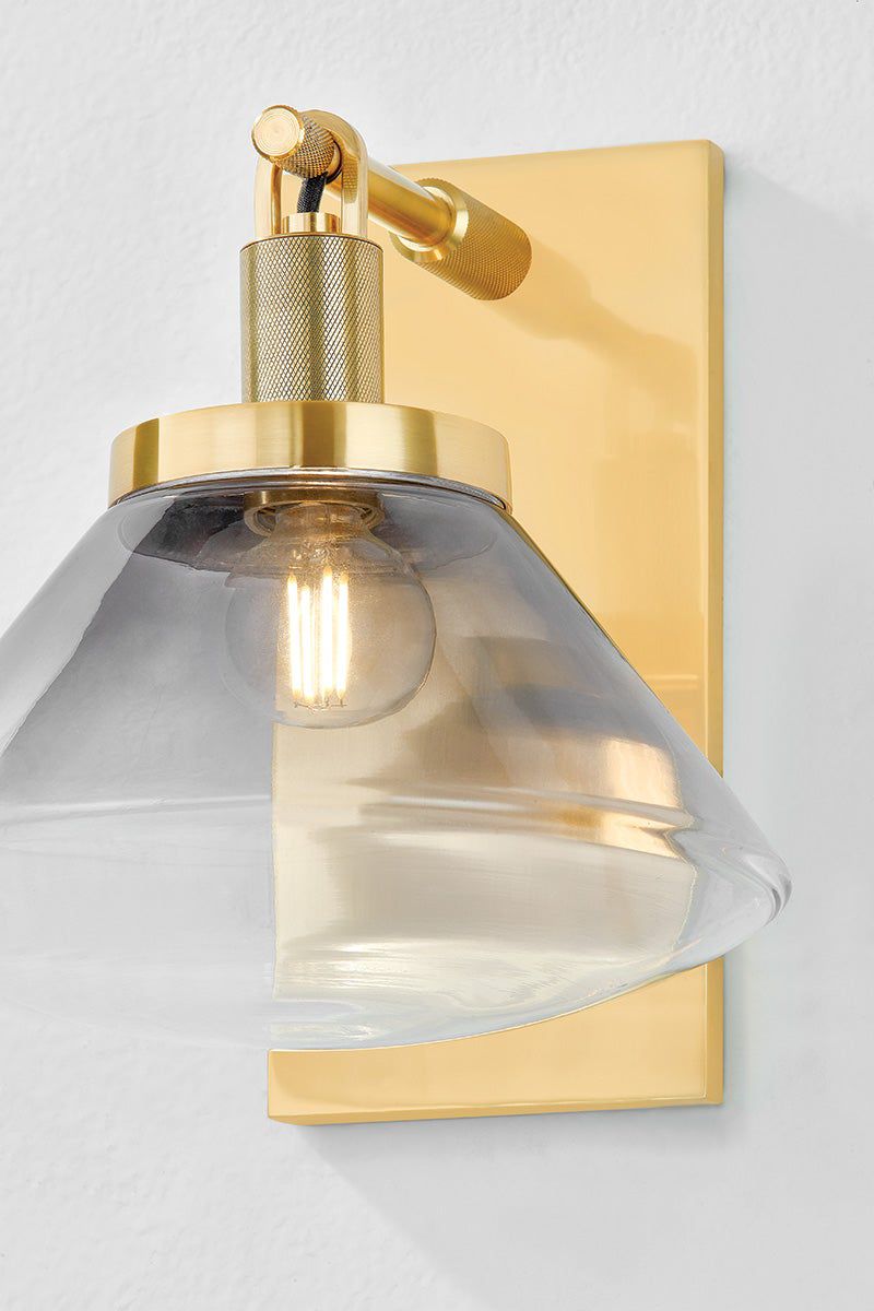 Image 2 Hudson Valley Mendon 8.5" 1 Lt. Aged Brass Wall Sconce more views