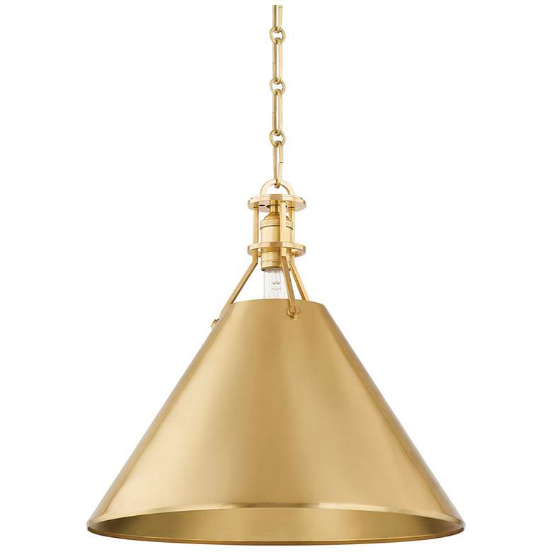 Image 1 Hudson Valley Metal No. 2 16 In. Brass 1 Light Pendant