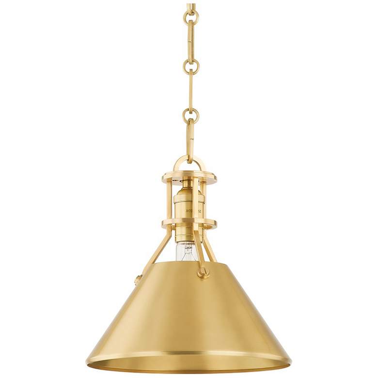 Image 1 Hudson Valley Metal No. 2 9.5 In. Brass 1 Light Pendant