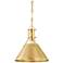 Hudson Valley Metal No. 2 9.5 In. Brass 1 Light Pendant