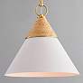 Hudson Valley Mica 13" Wide Aged Brass and White Metal Cone Pendant