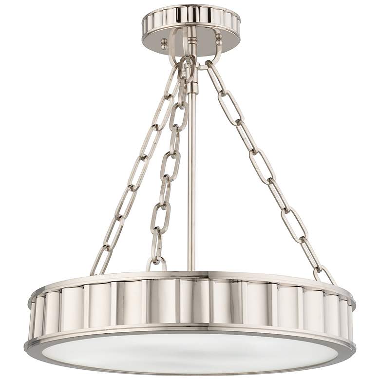 Image 1 Hudson Valley Middlebury 15.5" Wide Polished Nickel 3 Light Semi Flush