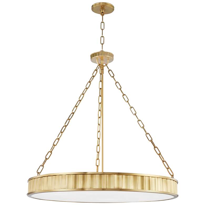 Image 2 Hudson Valley Middlebury 30 inch Wide Aged Brass LED Chandelier