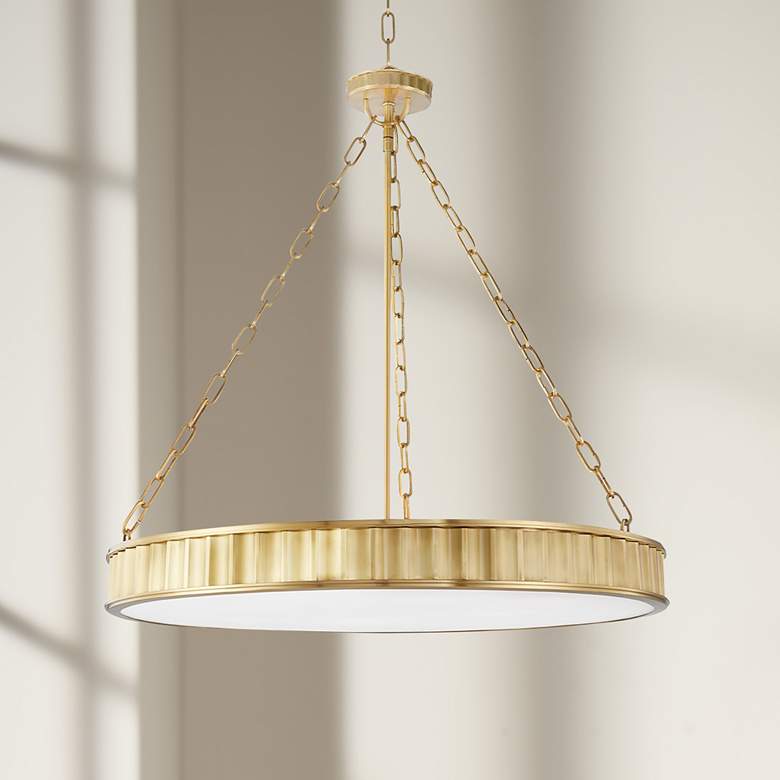 Image 1 Hudson Valley Middlebury 30" Wide Aged Brass LED Chandelier