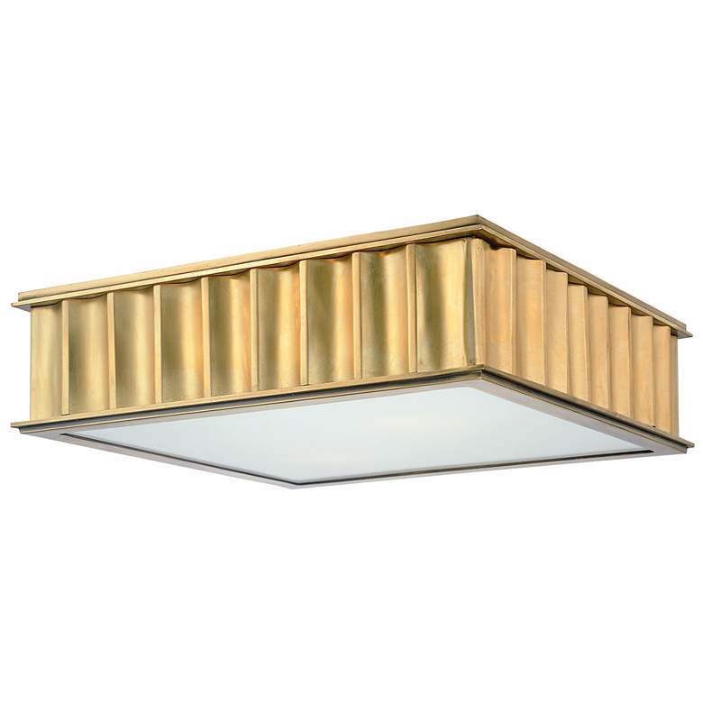 Image 2 Hudson Valley Middlebury Aged Brass Flushmount Ceiling Light