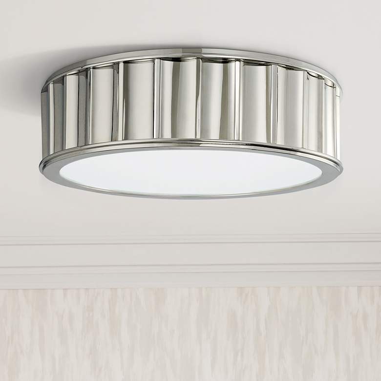 Image 1 Hudson Valley Middlebury Nickel Flushmount Ceiling Light