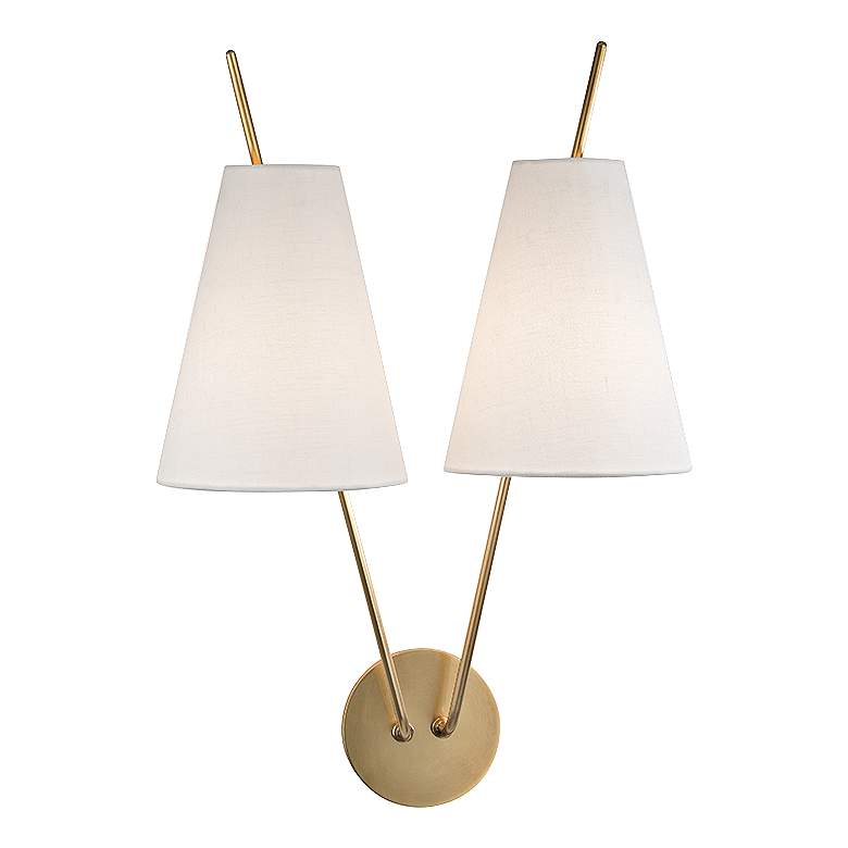 Image 1 Hudson Valley Milan 22" High Aged Brass Wall Sconce