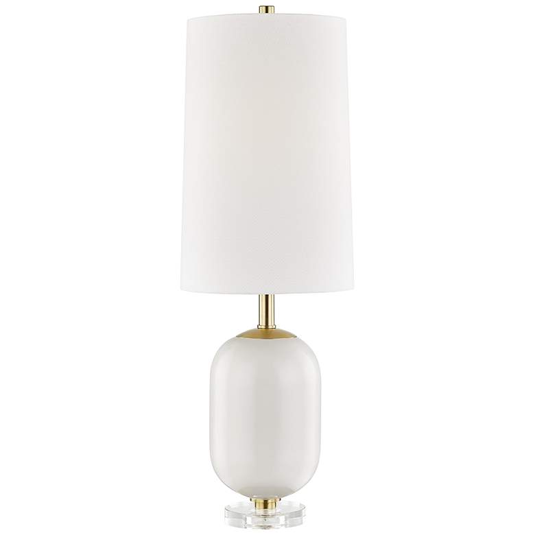 Image 1 Hudson Valley Mill Neck Ivory Ceramic Table Lamp