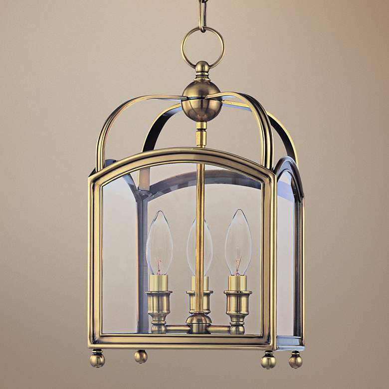 Image 1 Hudson Valley Millbrook 8 1/2" Wide Aged Brass Pendant Light