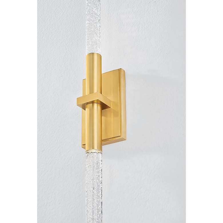 Image 2 Hudson Valley Millerton 3" 2 Lt. Aged Brass Wall Sconce more views