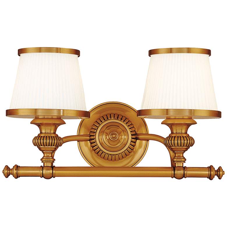 Image 1 Hudson Valley Milton 9"H Flemish Brass 2-Light Wall Sconce