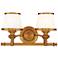 Hudson Valley Milton 9"H Flemish Brass 2-Light Wall Sconce