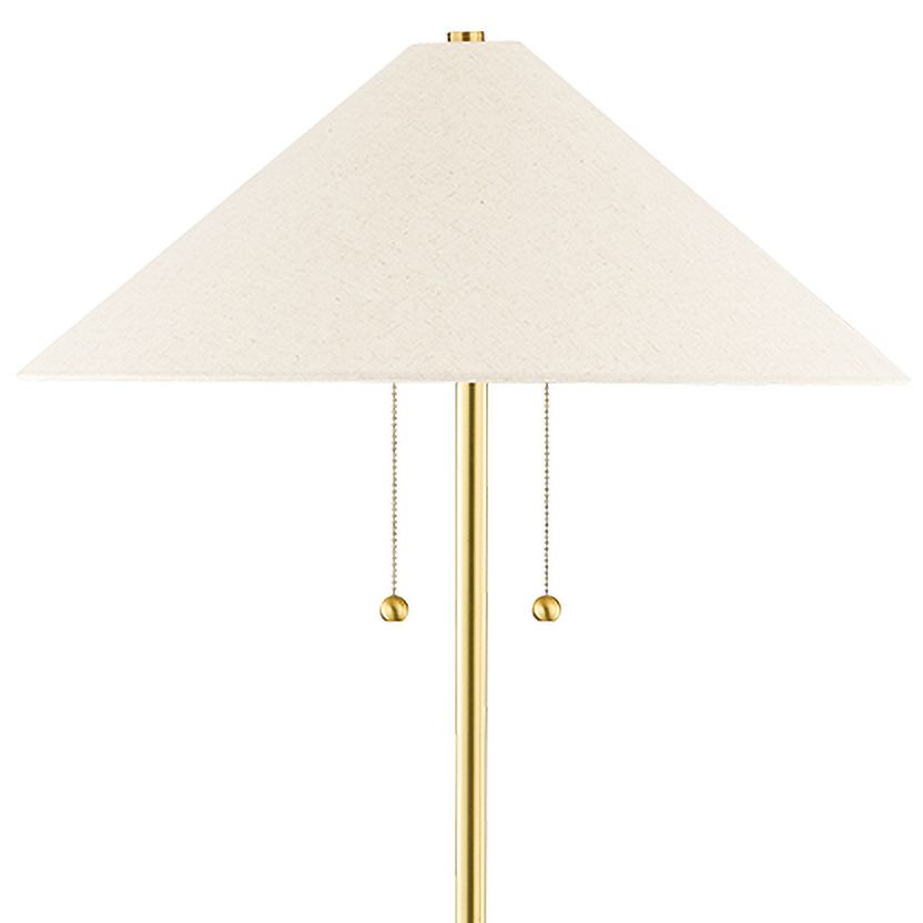 Image 2 Hudson Valley Mitzi Maia Beige Ceramic and Aged Brass Floor Lamp more views