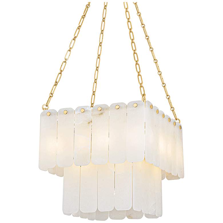 Image 2 Hudson Valley Moissanite 20" 17 Lt. Aged Brass Chandelier