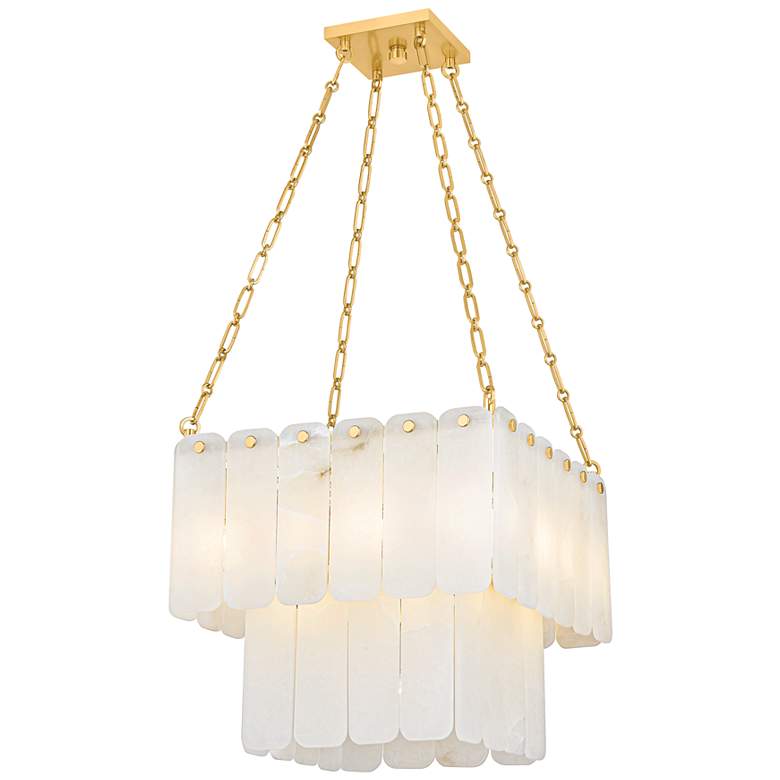 Image 4 Hudson Valley Moissanite 20" 17 Lt. Aged Brass Chandelier more views