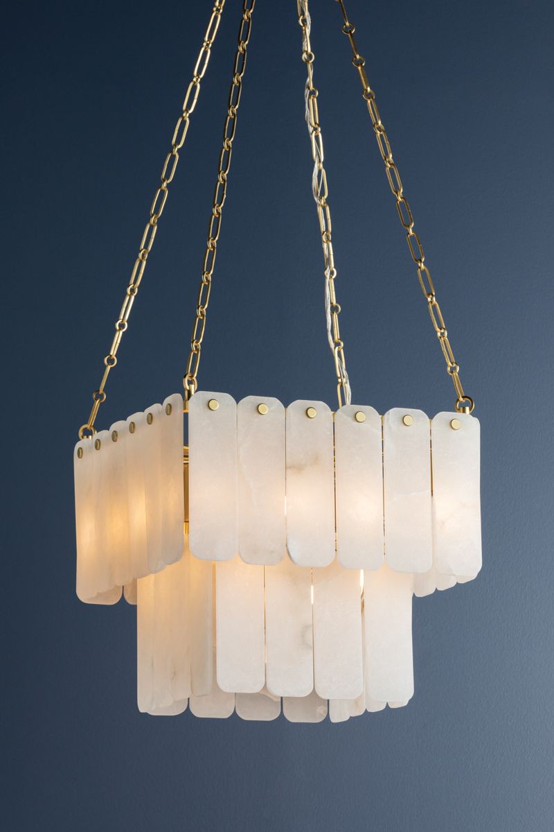 Hudson Valley Moissanite 20" 17 Lt. Aged Brass Chandelier