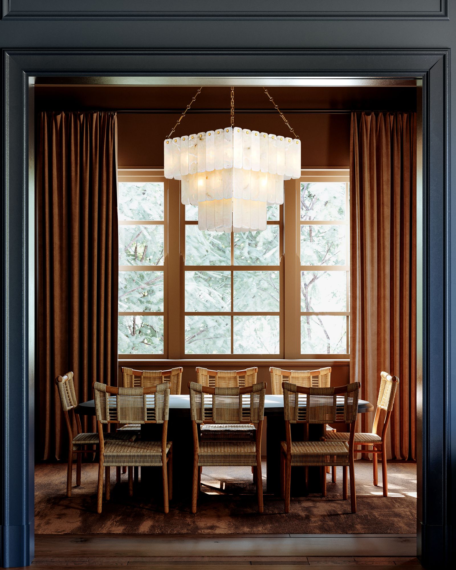 Hudson Valley Moissanite 20" 17 Lt. Aged Brass Chandelier