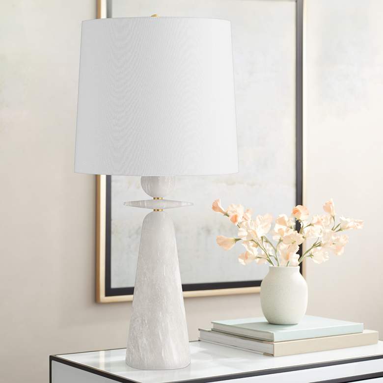 Image 1 Hudson Valley Montgomery 30 1/4" High White Alabaster Base Table Lamp