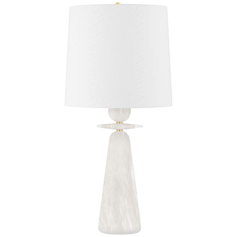 Image 2 Hudson Valley Montgomery Brass All-Alabaster Base Table Lamp
