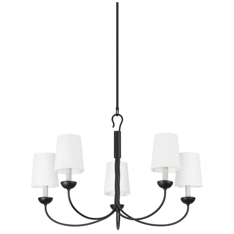 Image 1 Hudson Valley Montpelier 34"W Aged Iron 5-Light Chandelier