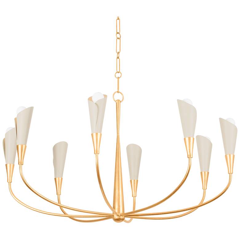 Image 2 Hudson Valley Montrose 44" Wide Gold Leaf 8-Light Chandelier