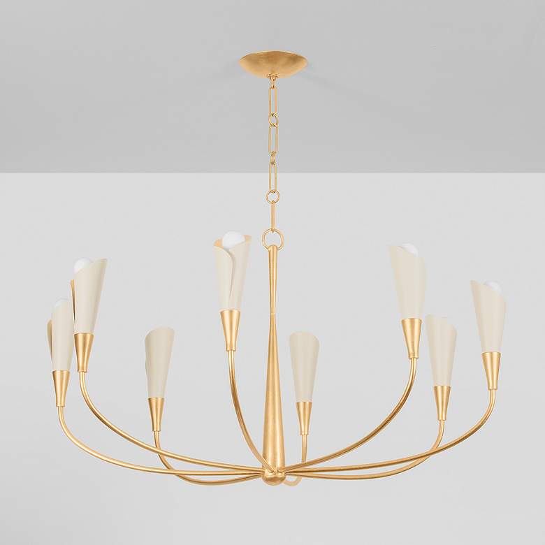 Image 3 Hudson Valley Montrose 44" Wide Gold Leaf 8-Light Chandelier more views