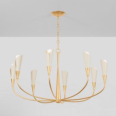 Hudson Valley Montrose 44" Wide Gold Leaf 8-Light Chandelier