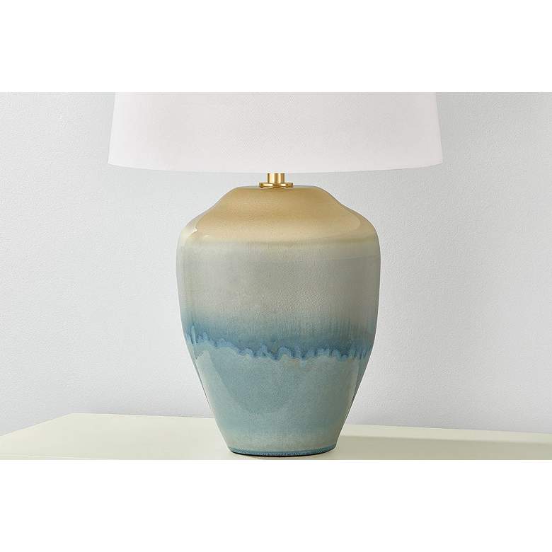 Image 3 Hudson Valley Montville 19" 1 Lt. Aged Brass Table Lamp more views